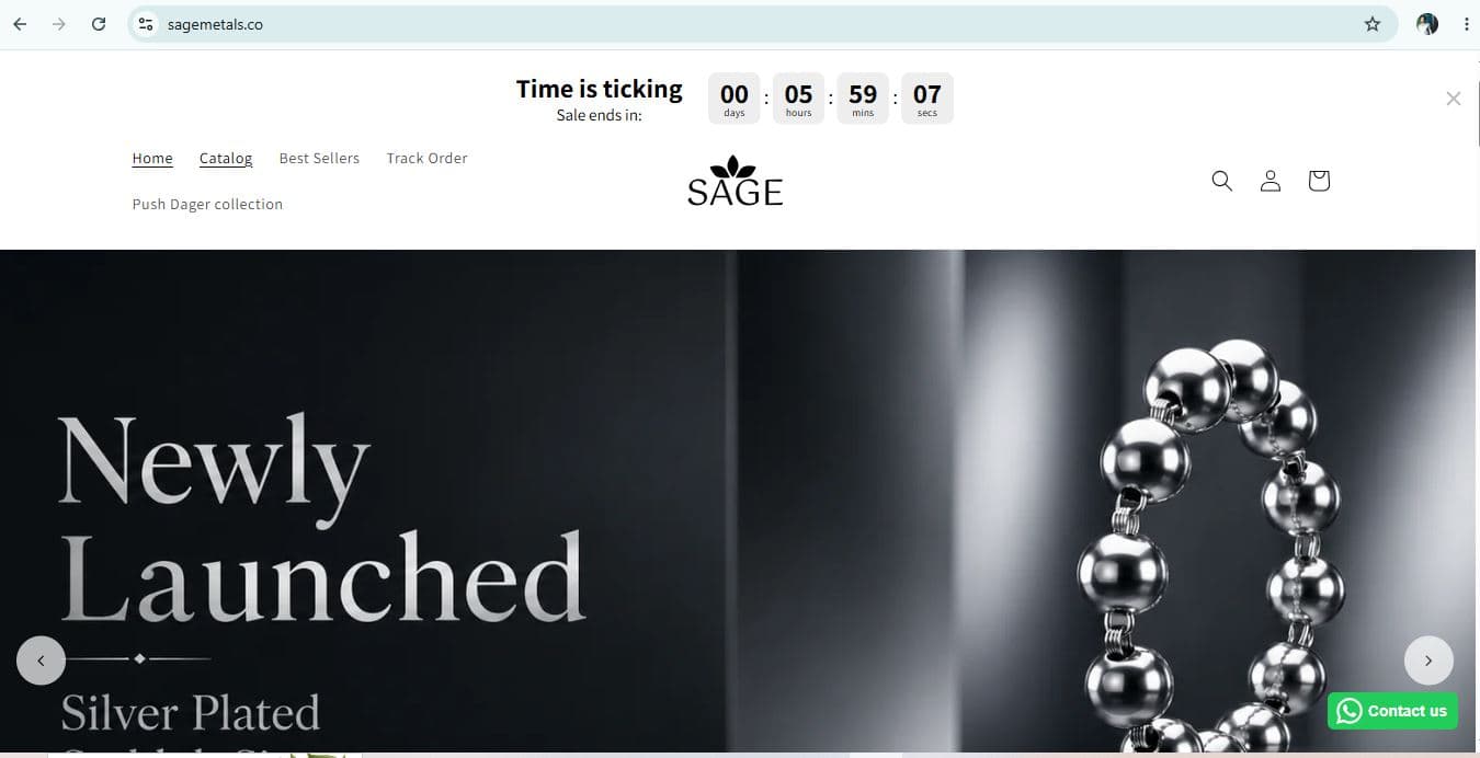 Sage Metals – D2C men's jewelry brand website